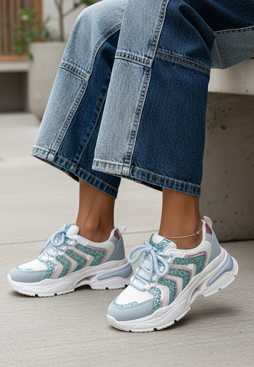 Svetlo modré tenisky na platforme Aprilia