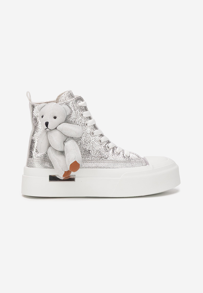 Strieborné vysoké tenisky dámske Alisea