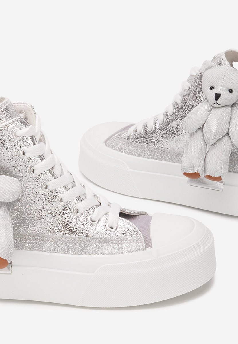 Strieborné vysoké tenisky dámske Alisea