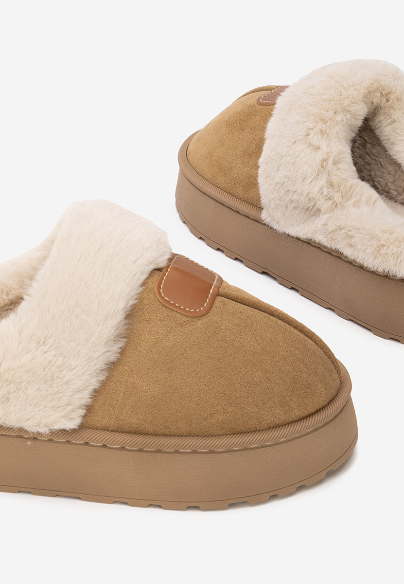 Khaki dámske papuče Flufina