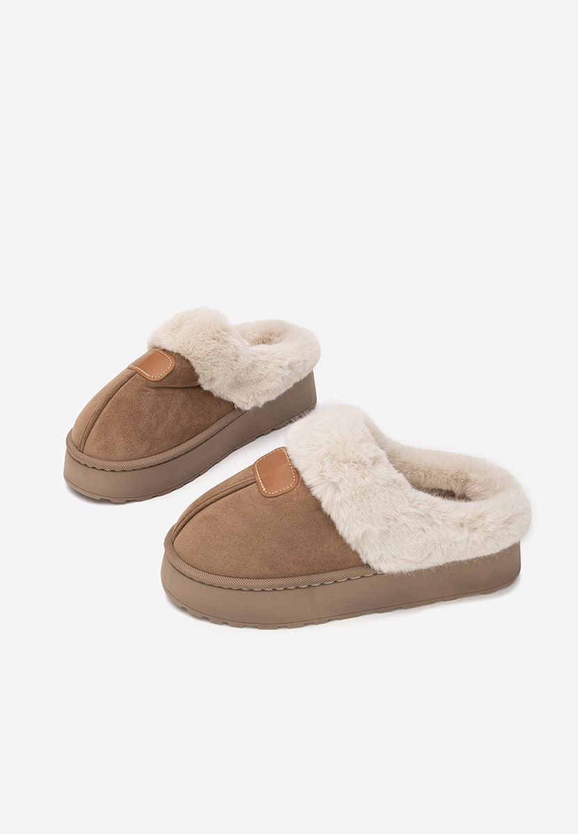 Hnedé dámske papuče Flufina