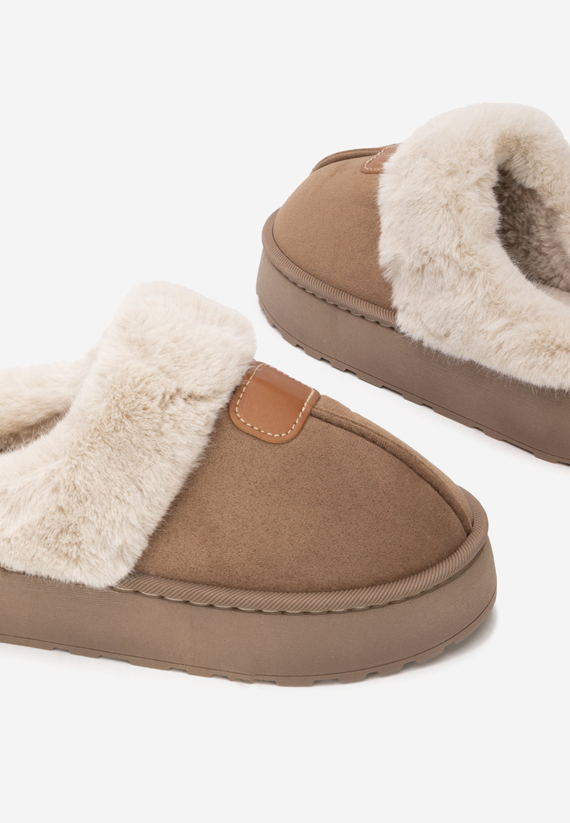 Hnedé dámske papuče Flufina