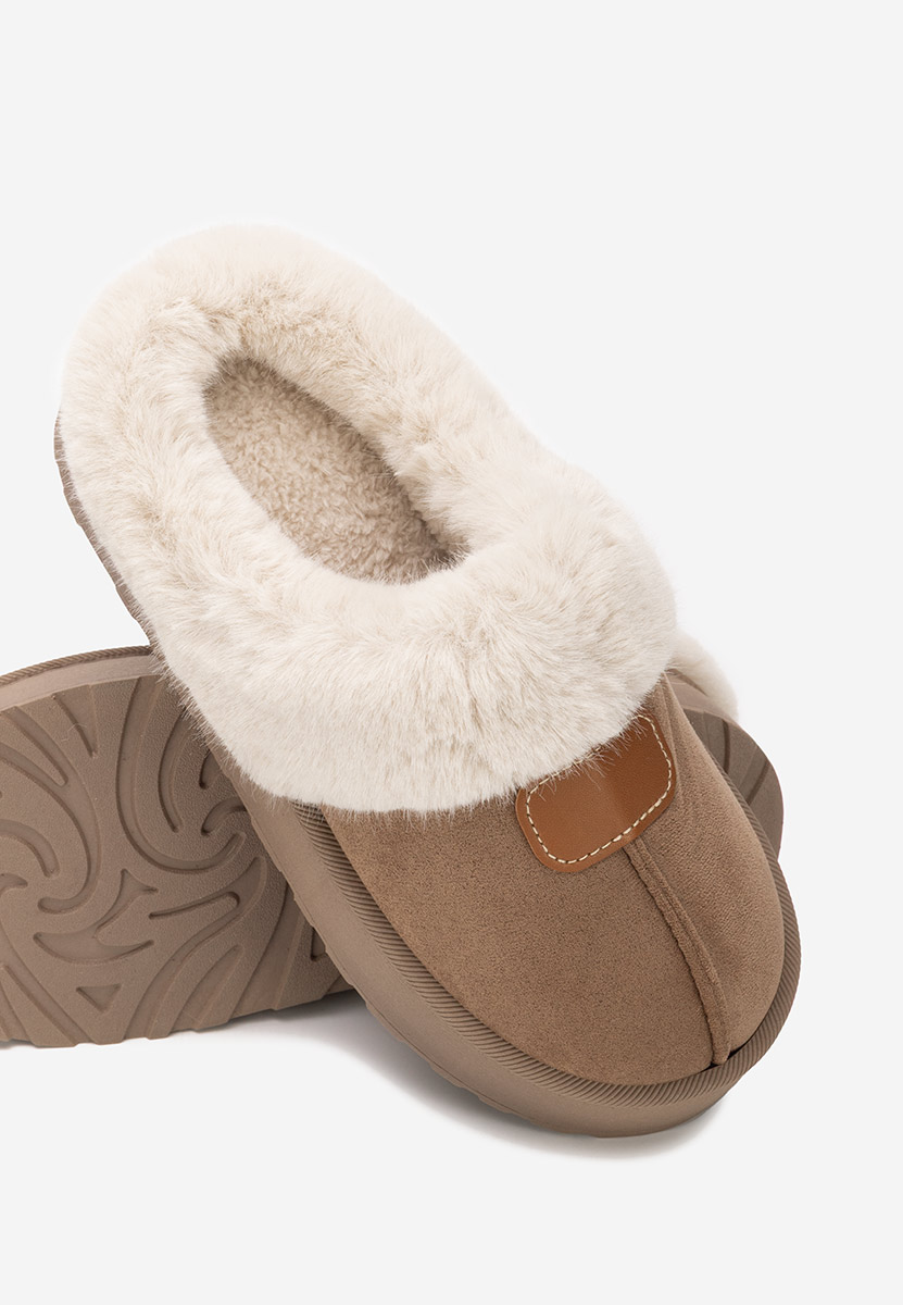 Hnedé dámske papuče Flufina