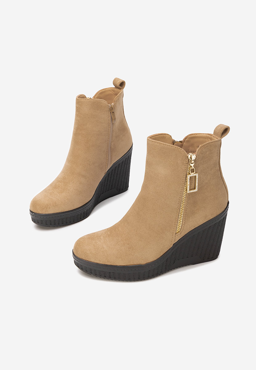 Khaki kotníkové čižmy na platforme Charlet V2