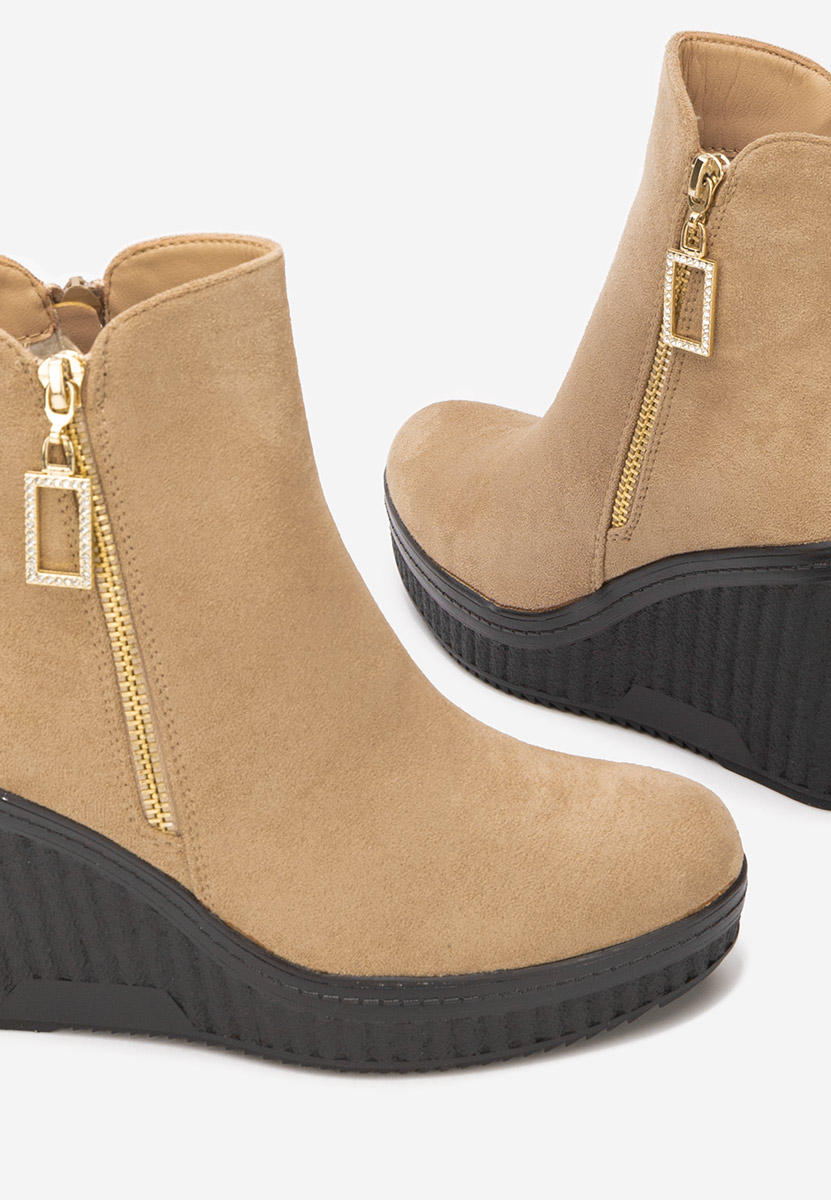 Khaki kotníkové čižmy na platforme Charlet V2