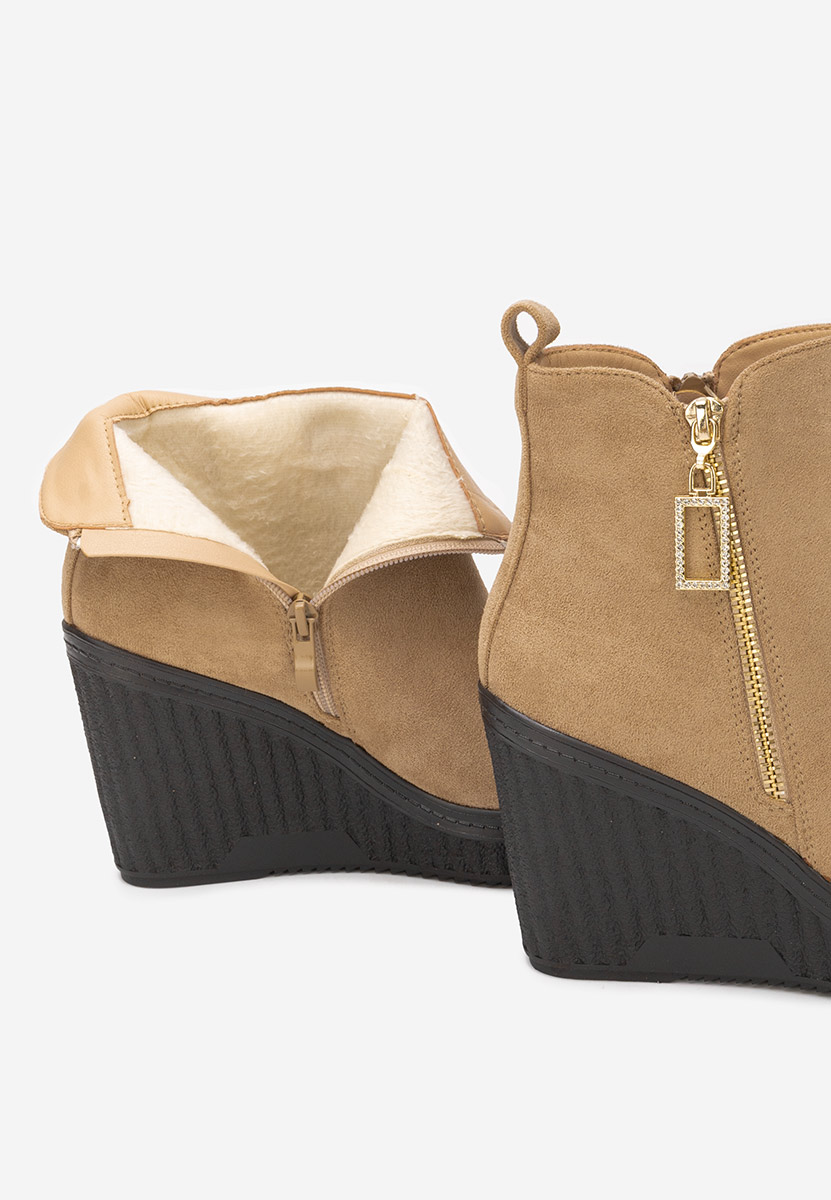 Khaki kotníkové čižmy na platforme Charlet V2