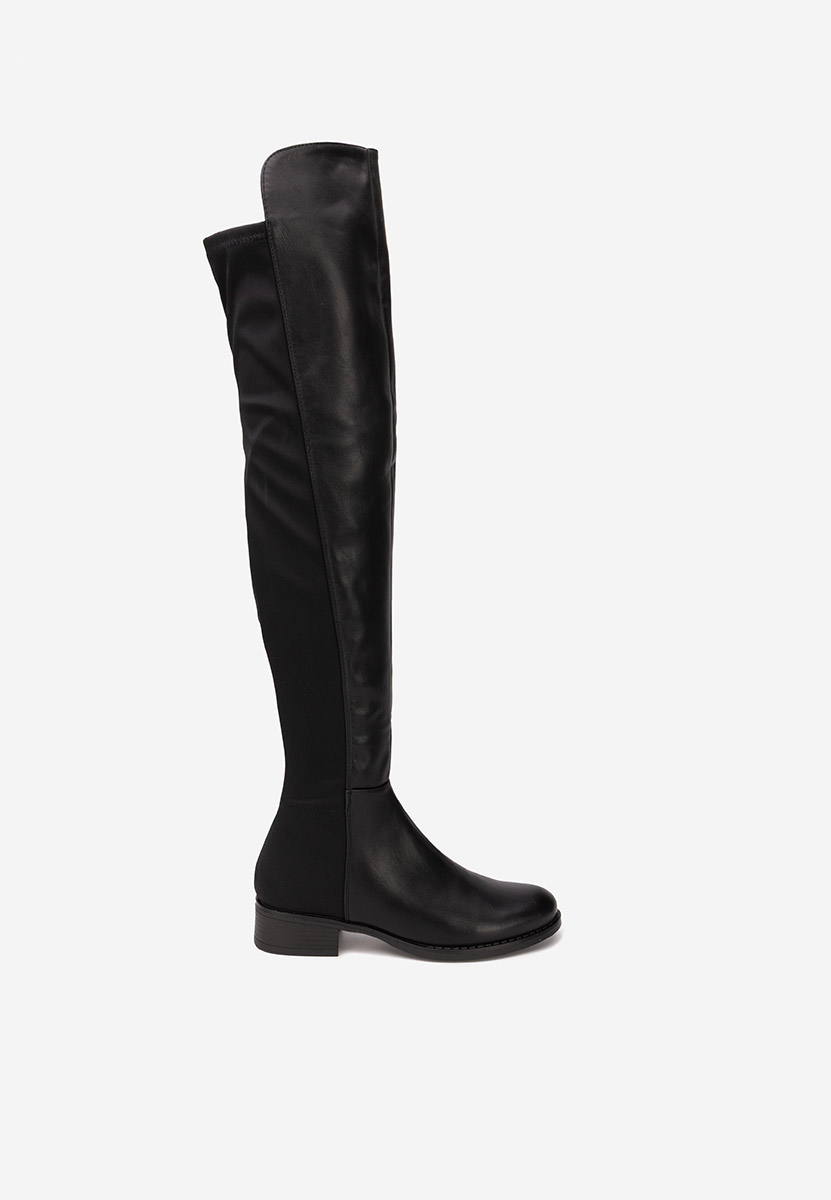 Čierne čižmy nad koleno Inies V2