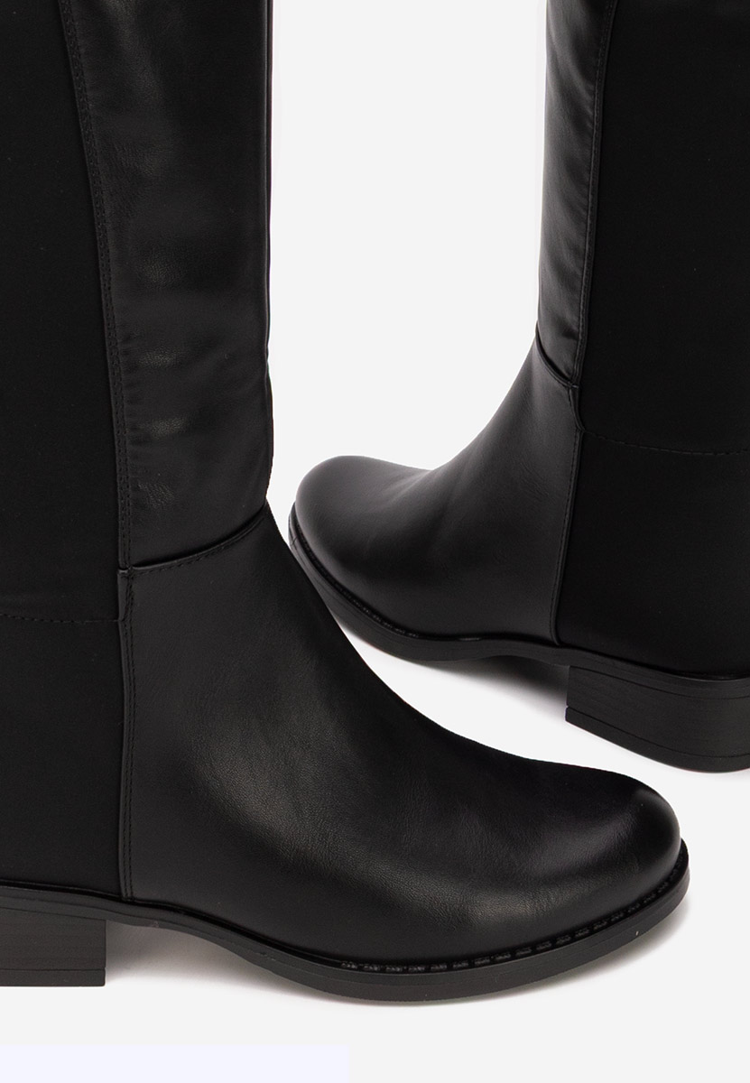 Čierne čižmy nad koleno Inies V2