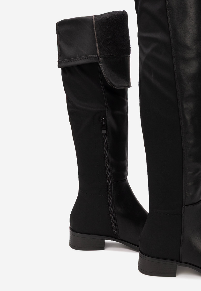 Čierne čižmy nad koleno Inies V2