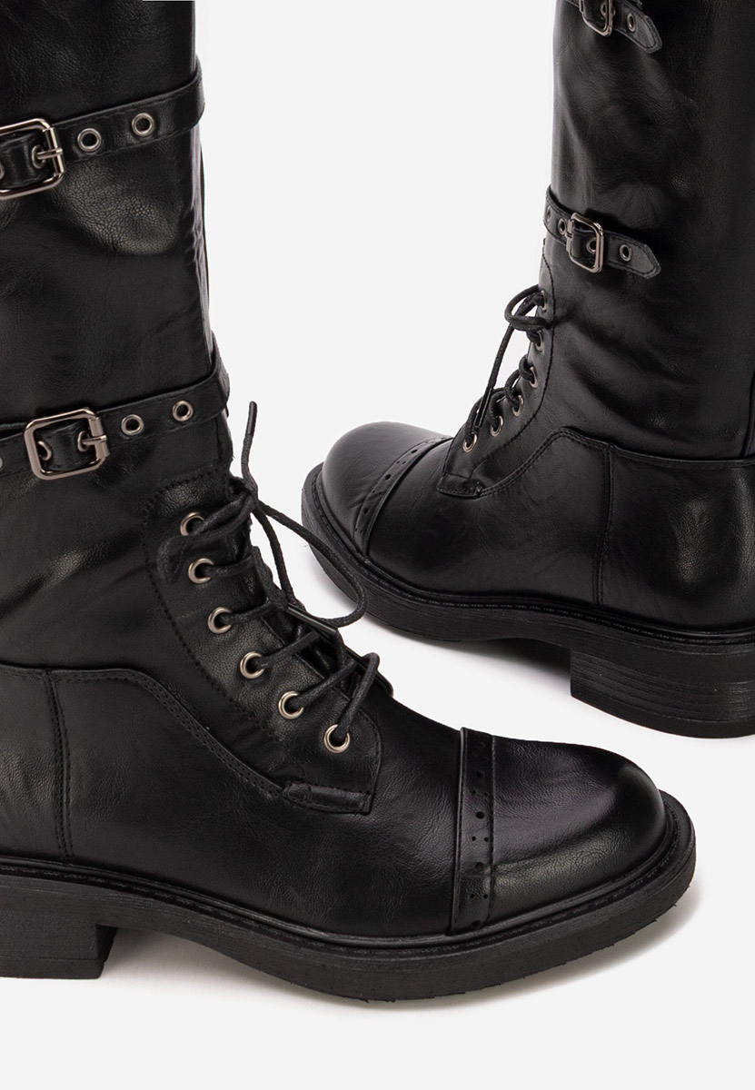 Čierne šnurovacie čižmy Frosina