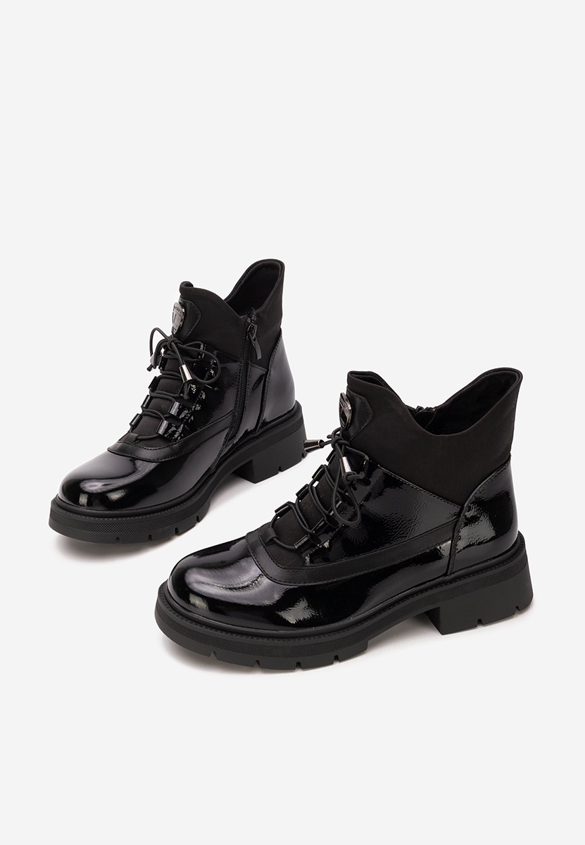 Čierne členkové čižmy Cronia