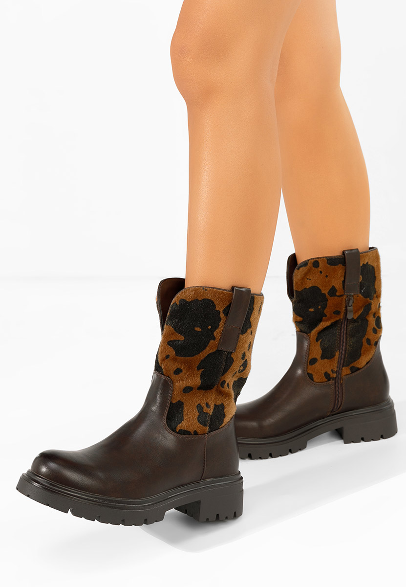 E-shop Hnedé členkové čižmy Ediana