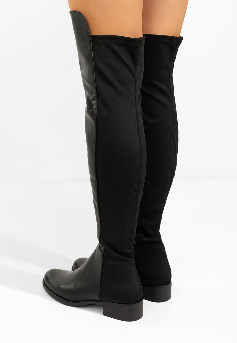 Čierne čižmy nad koleno Inies V2