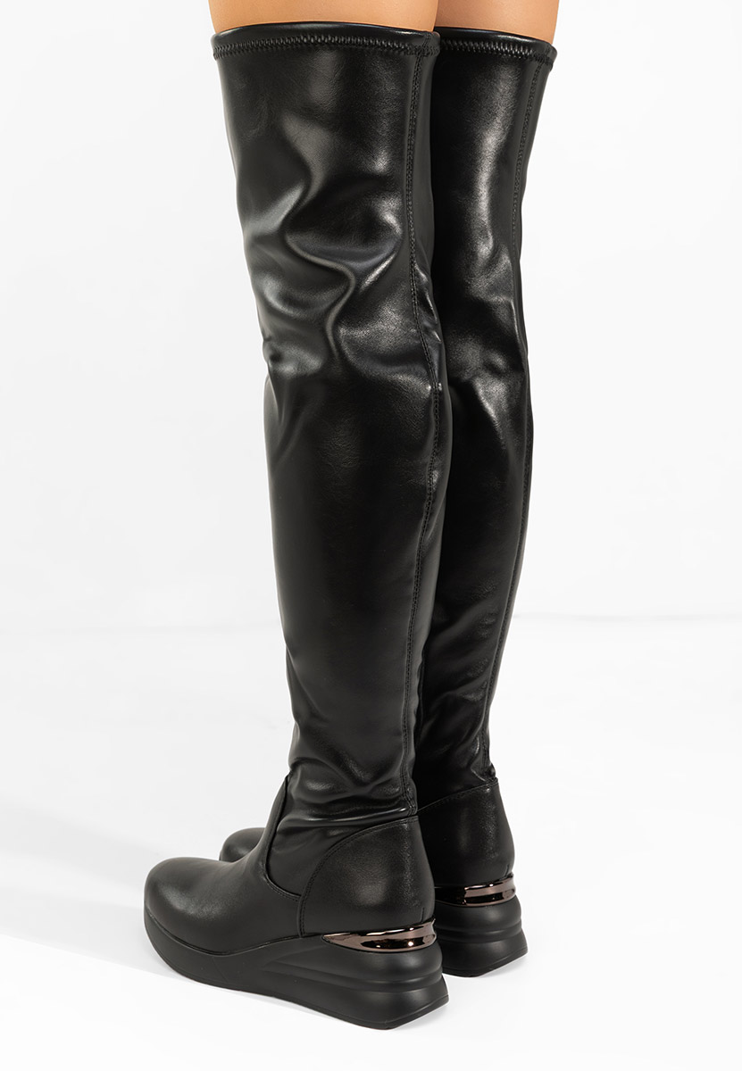 Čierne čižmy nad koleno Janisia