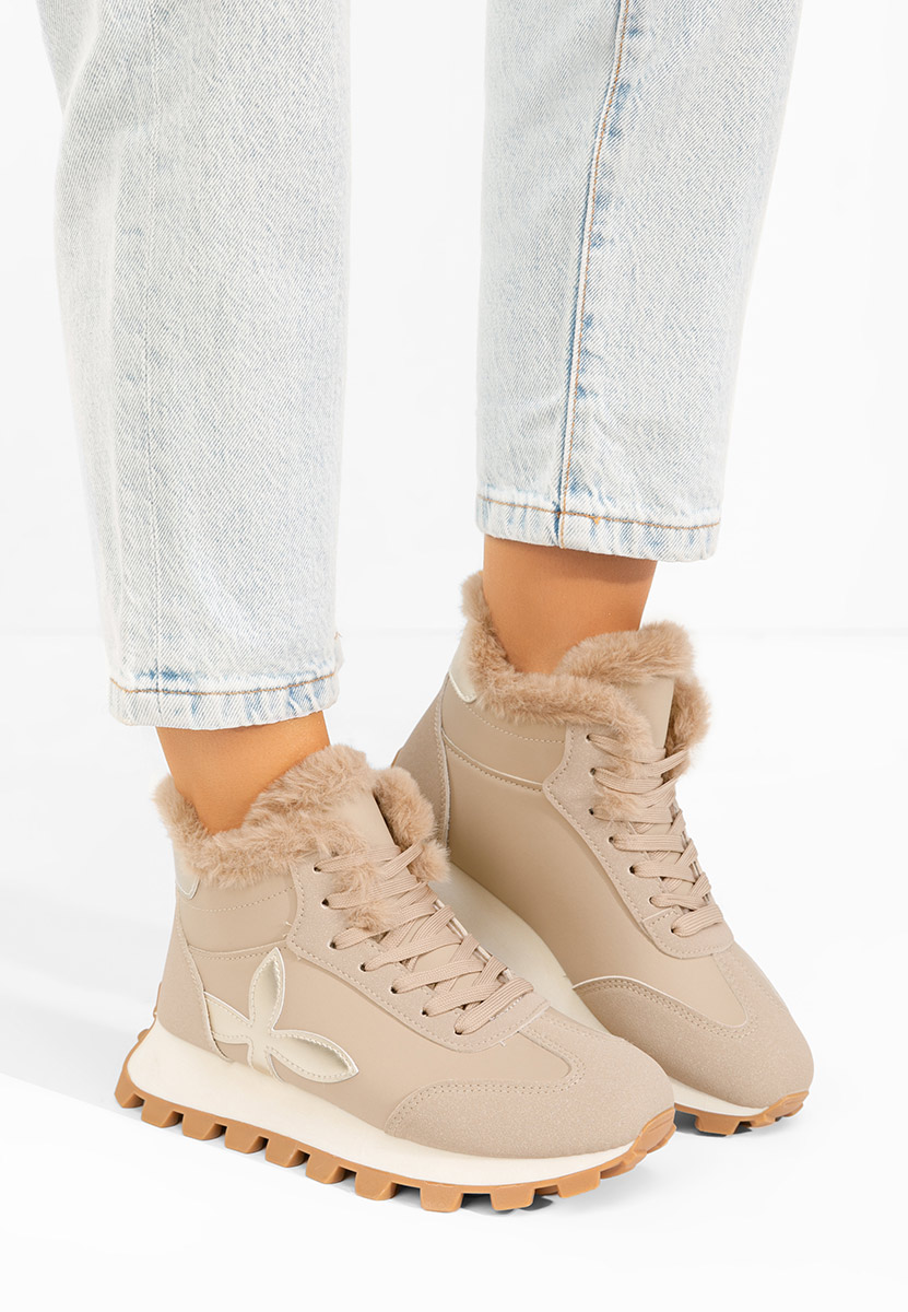 Khaki dámske zimné tenisky Ozia