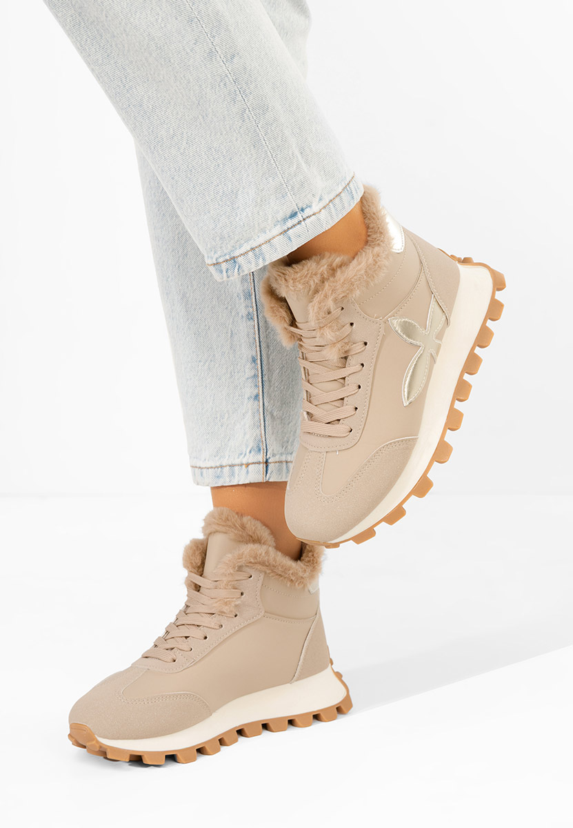 Khaki dámske zimné tenisky Ozia