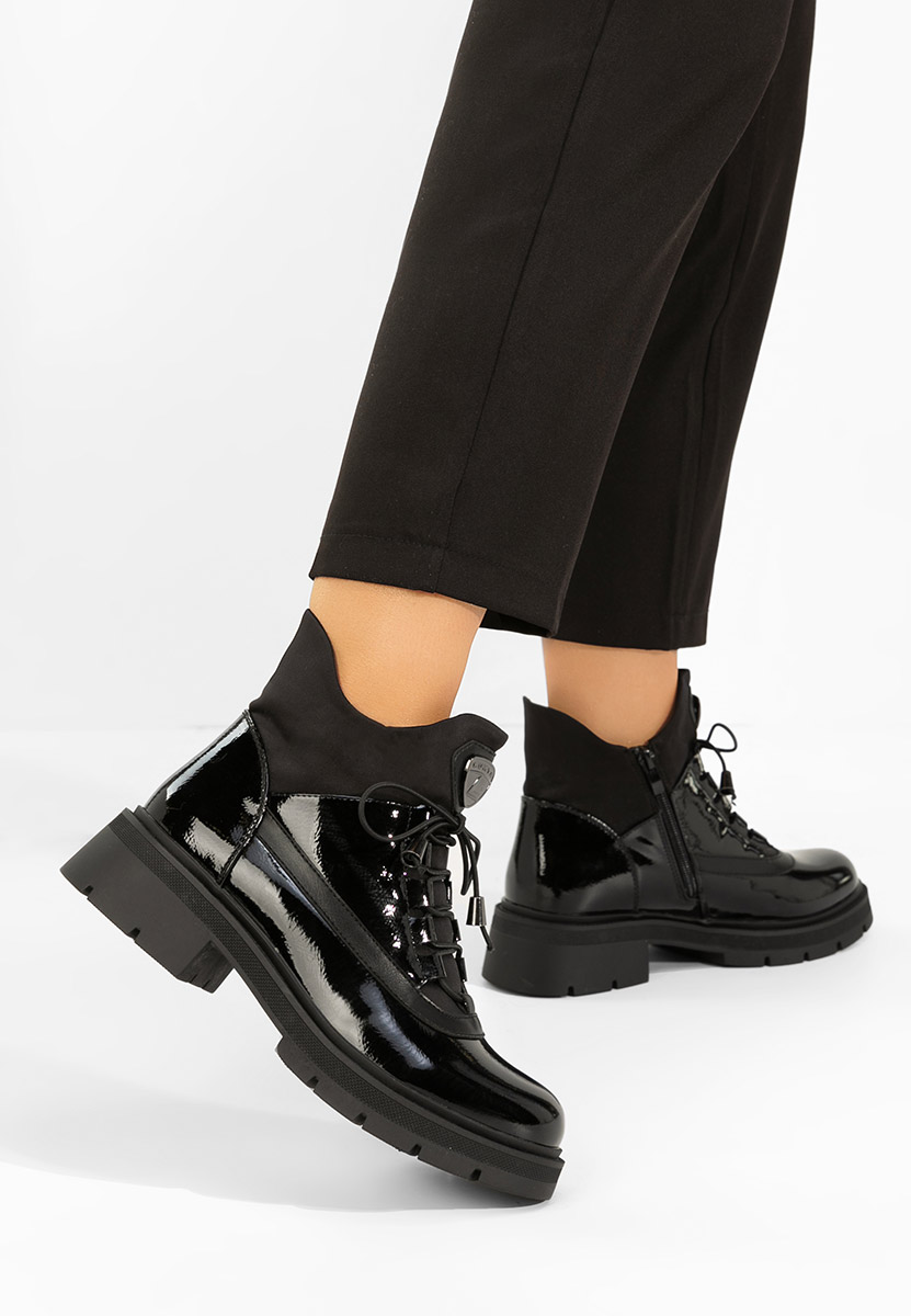 Čierne členkové čižmy Cronia