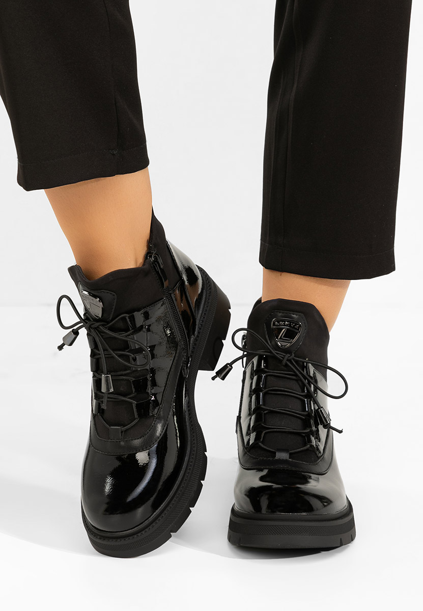 Čierne členkové čižmy Cronia