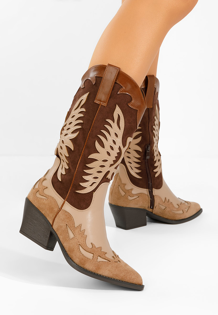 Hnedé kovbojské čižmy Jasnira