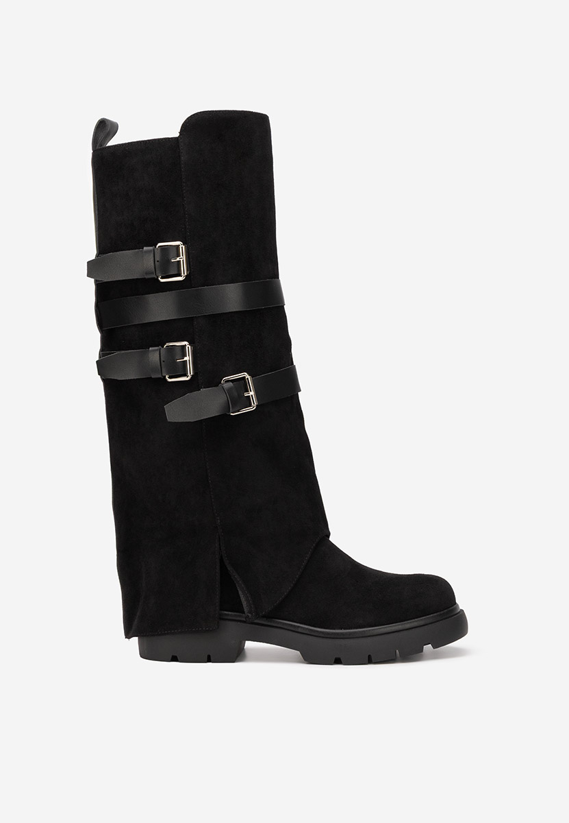 Čierne dámske čižmy bez podpätku Rovira