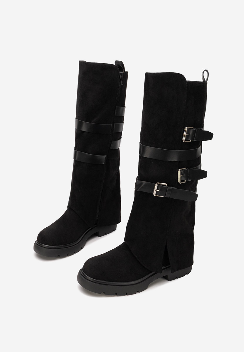 Čierne dámske čižmy bez podpätku Rovira