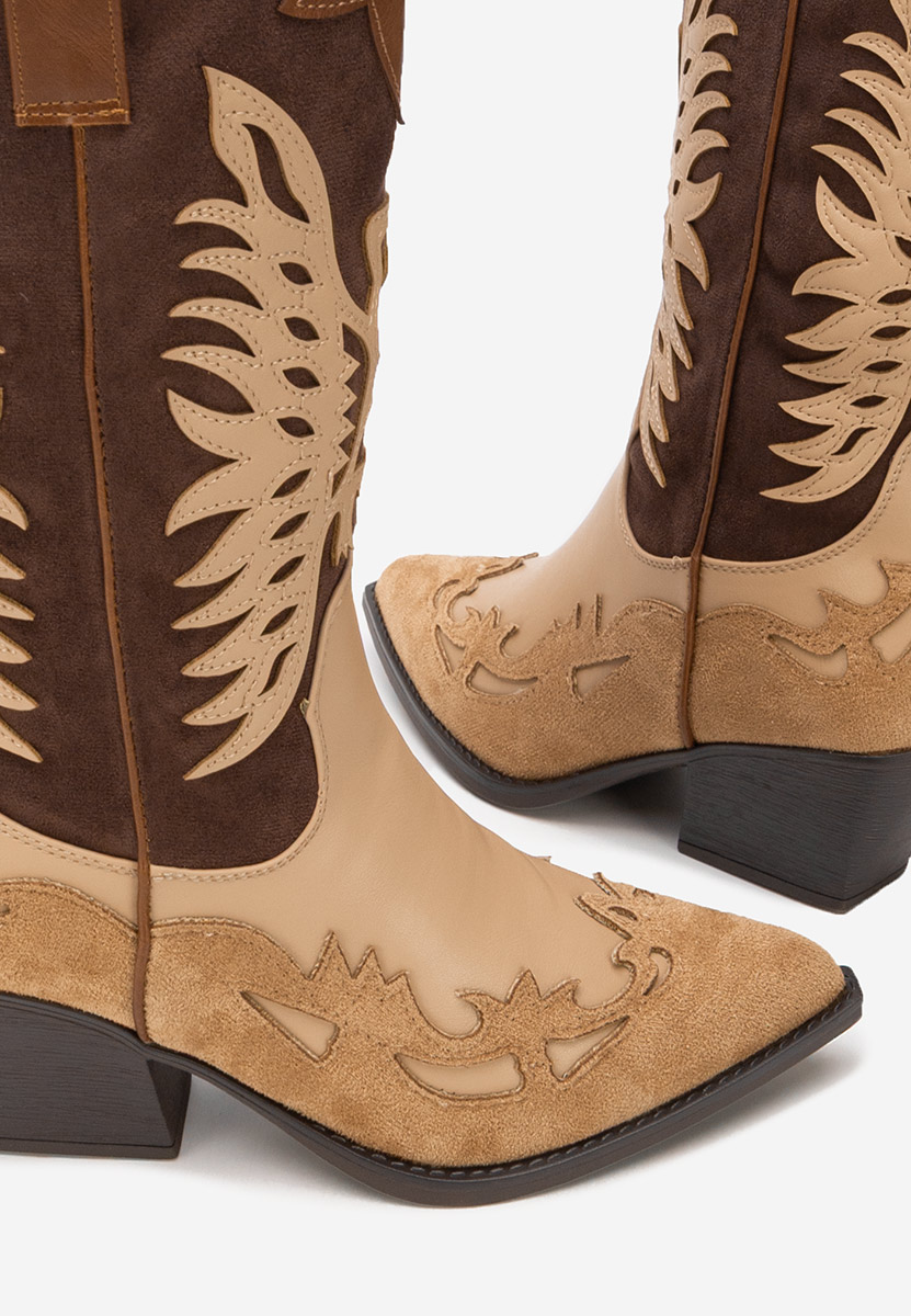 Hnedé kovbojské čižmy Jasnira