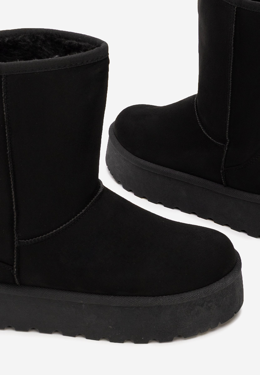 Čierne členkové dámske snehule na platforme Luisana