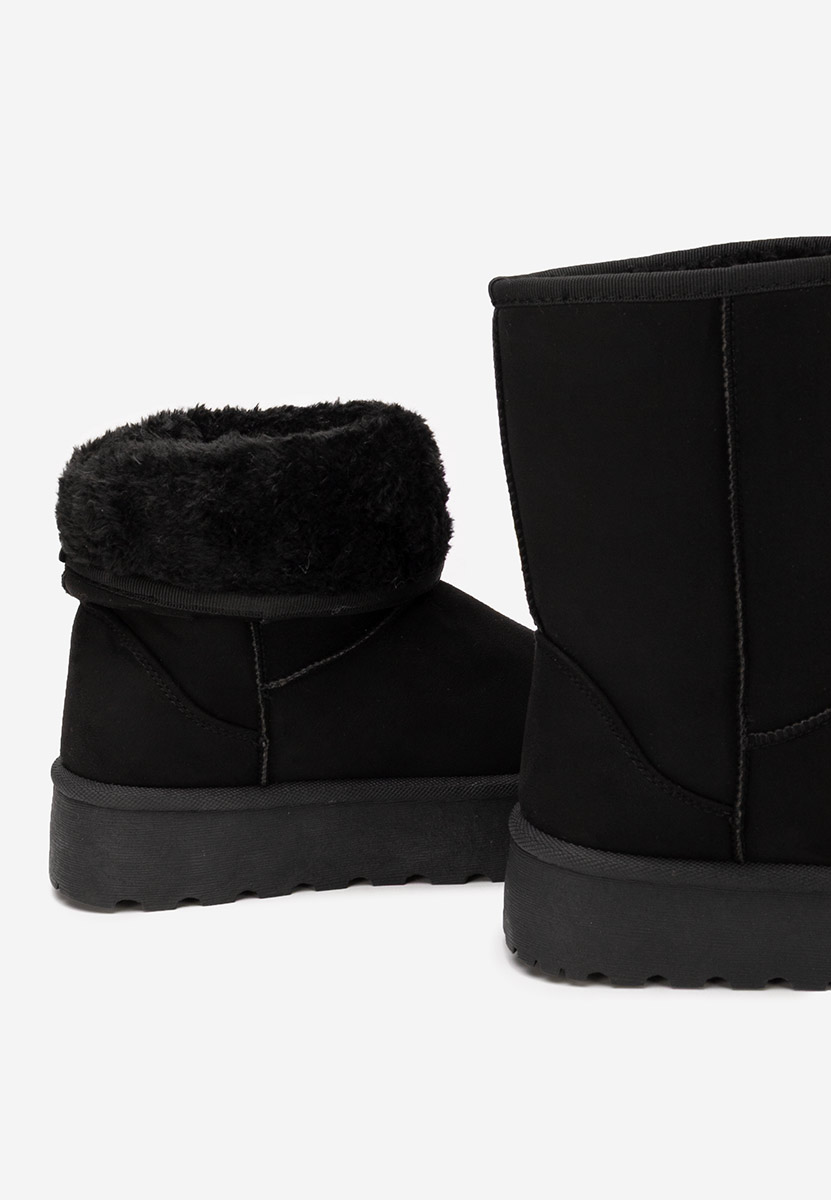 Čierne členkové dámske snehule na platforme Luisana