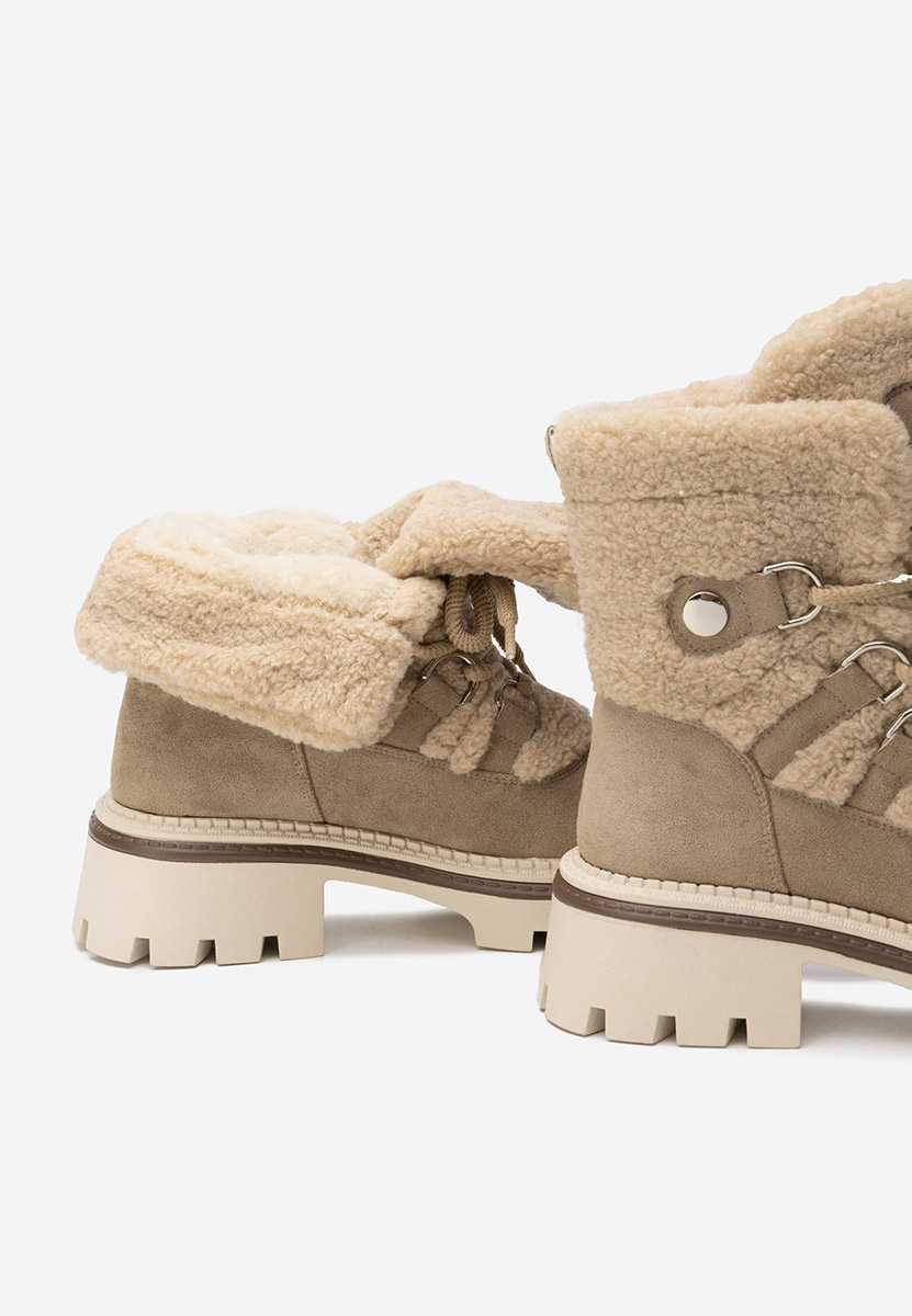 Khaki dámske zimné členkové čižmy Kalindra