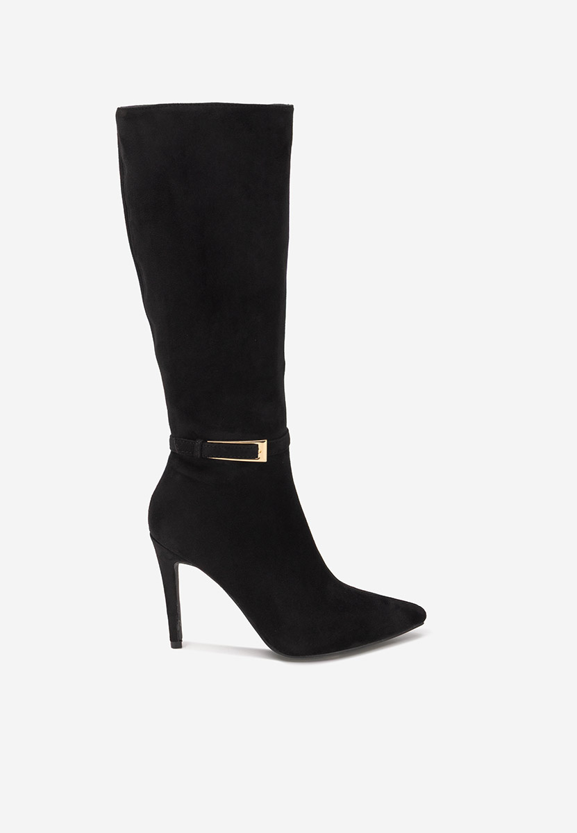 Čierne čižmy na tenkom podpätku Narcisia