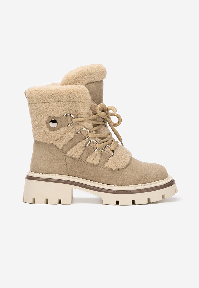 Khaki dámske zimné členkové čižmy Kalindra