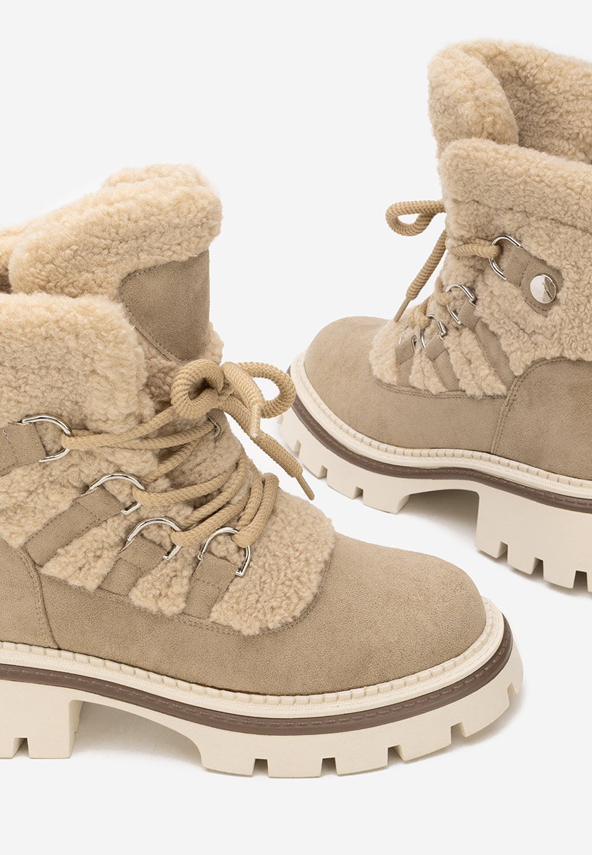 Khaki dámske zimné členkové čižmy Kalindra