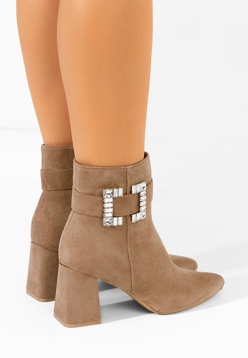 Khaki elegantné kotničky Lievine