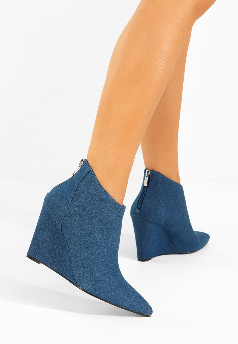 E-shop Denim kotníkové čižmy na platforme Shenna V4