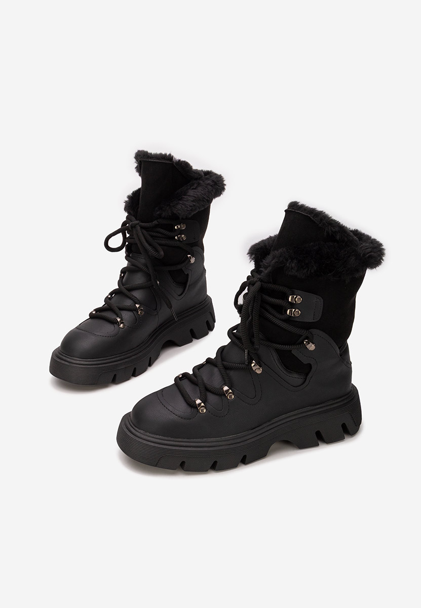 Čierne dámske zimné členkové čižmy Celima