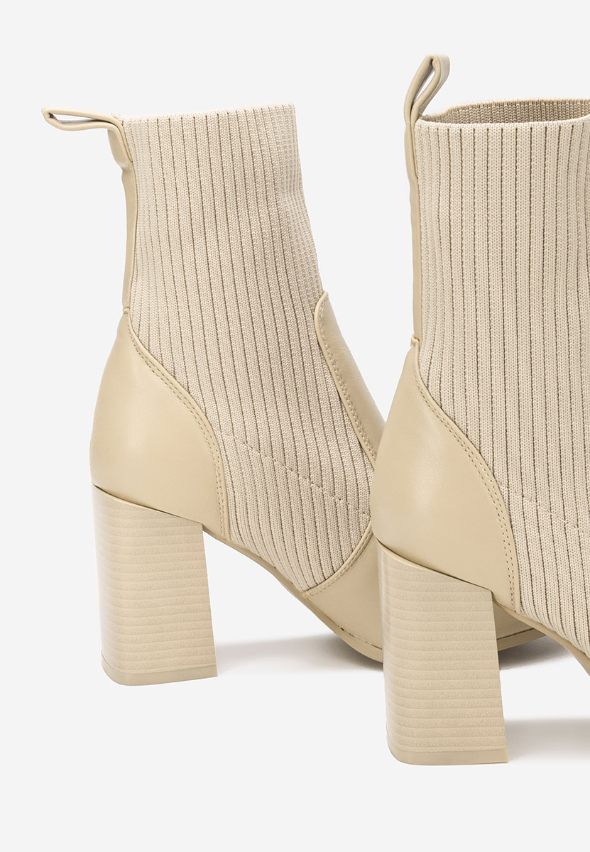 Khaki členkové čižmy na hrubom podpätku Vinuele V2