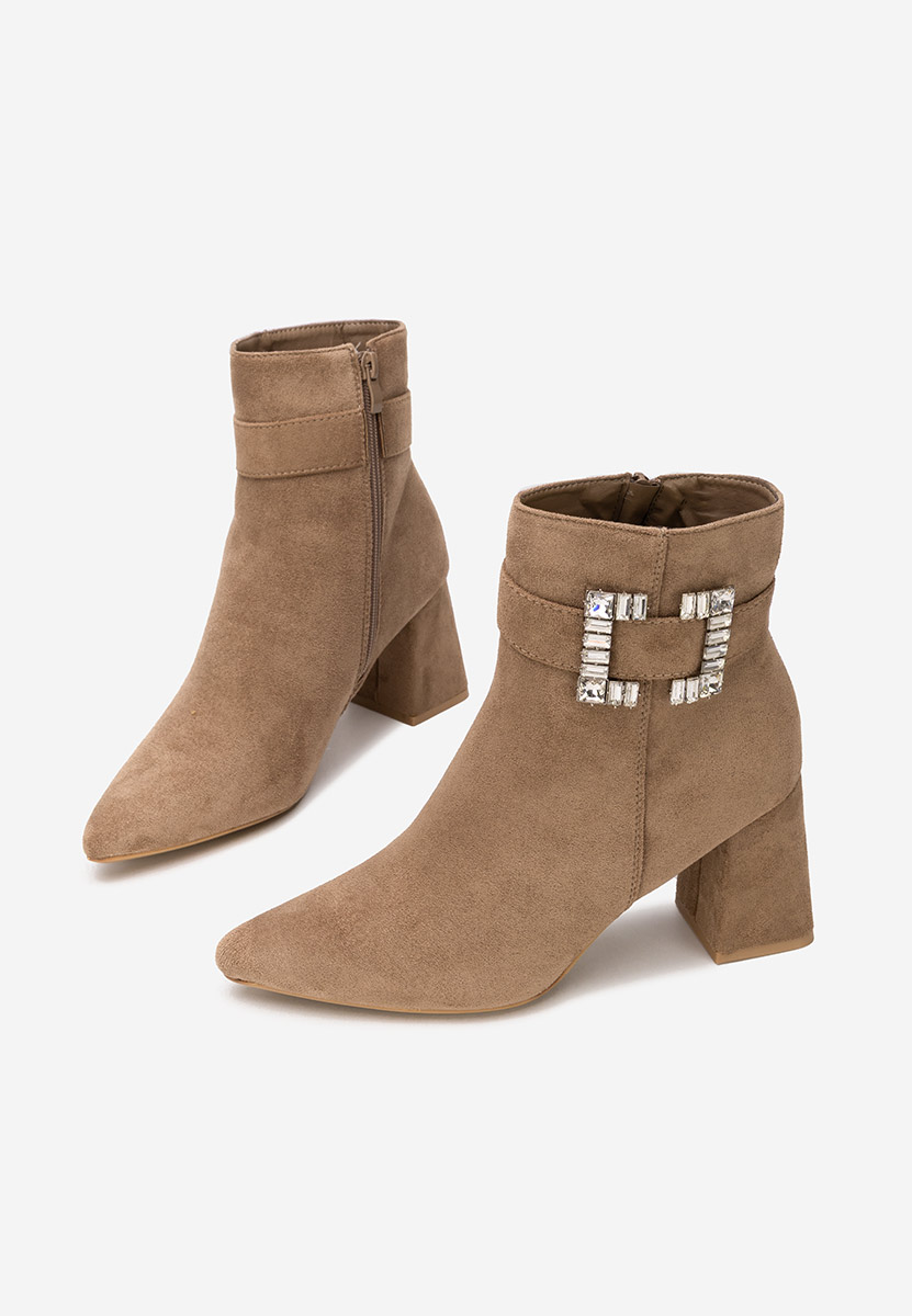 Khaki elegantné kotničky Lievine