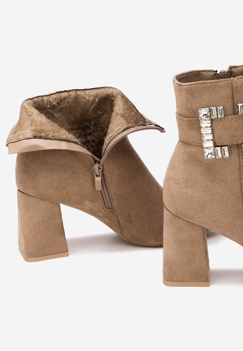 Khaki elegantné kotničky Lievine