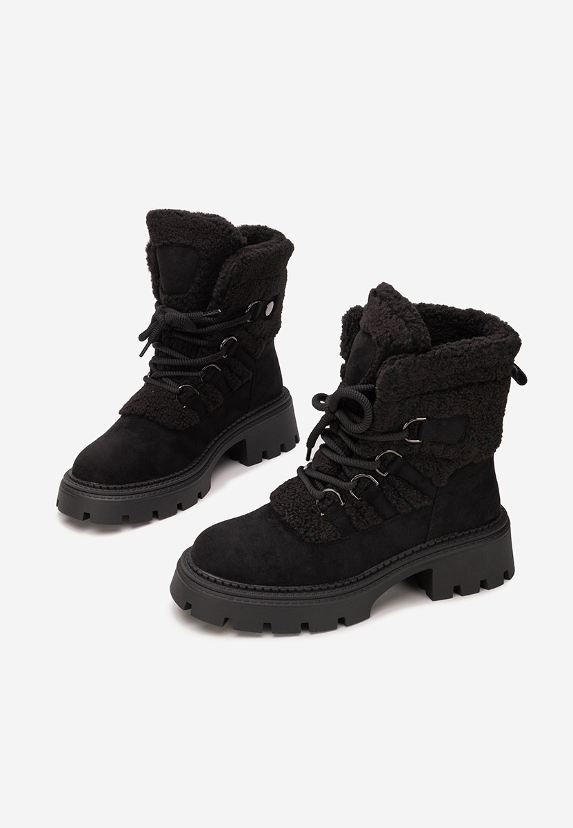 Čierne dámske zimné členkové čižmy Kalindra