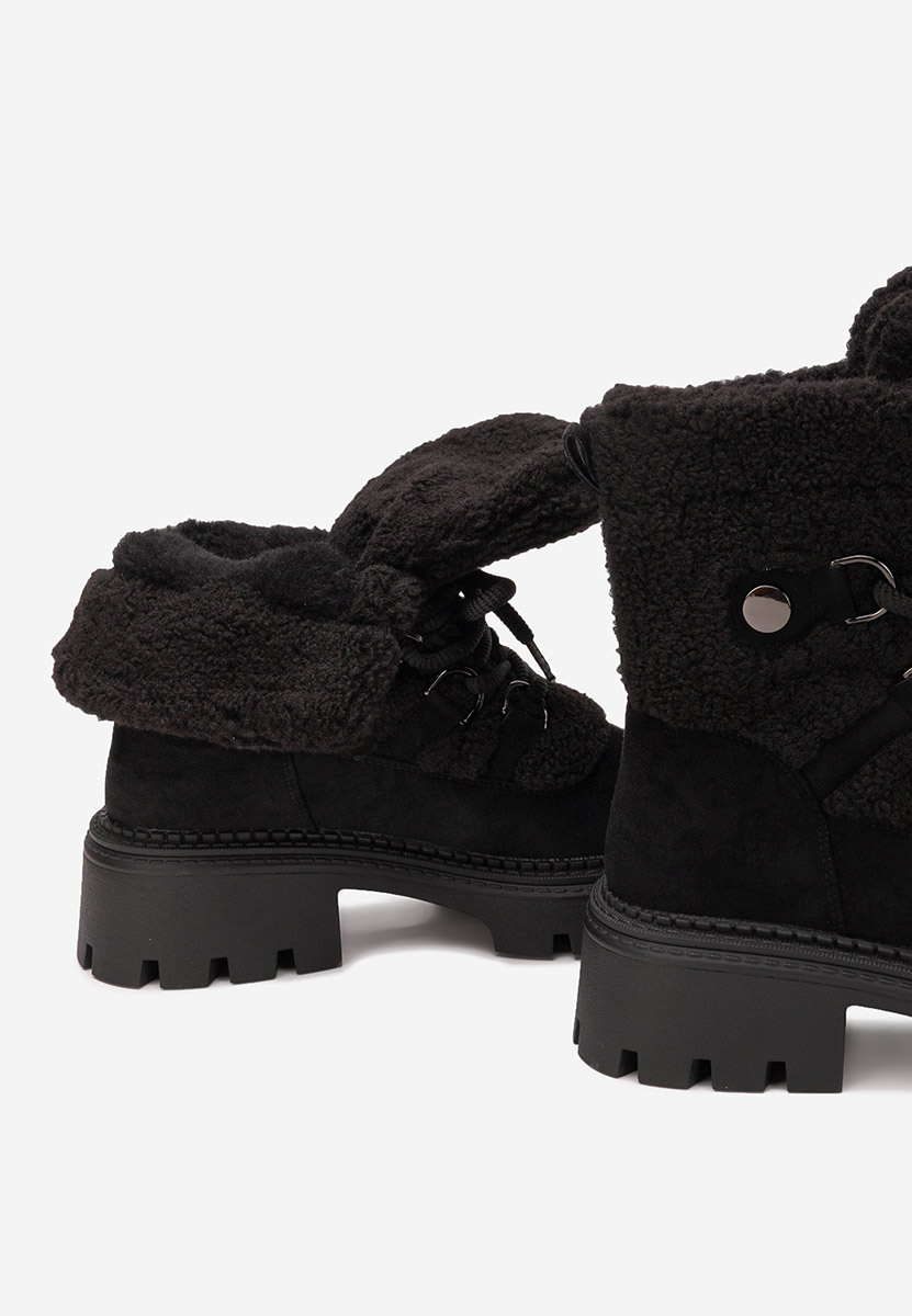 Čierne dámske zimné členkové čižmy Kalindra