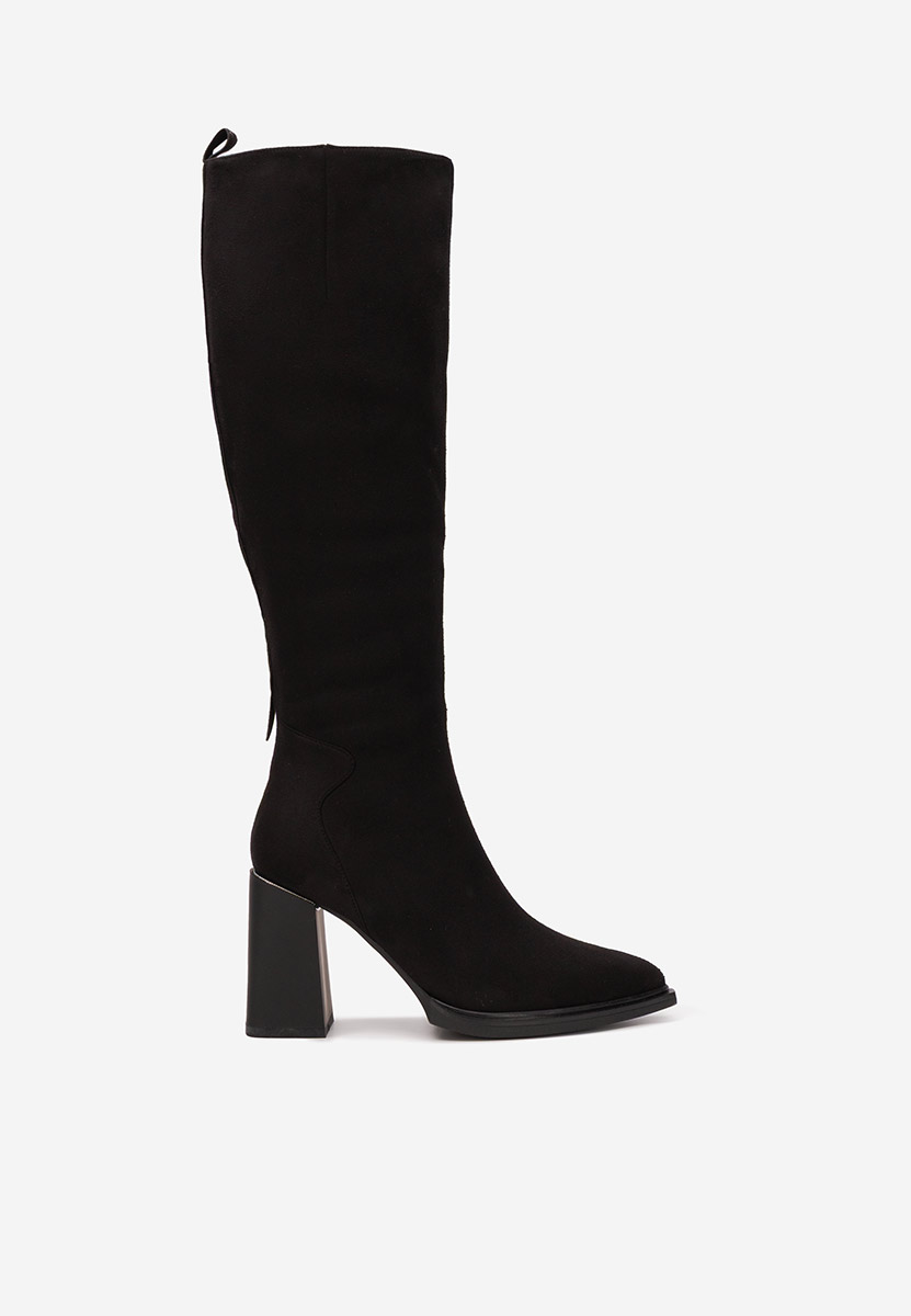 Čierne čižmy na hrubom podpätku Ricardia V3