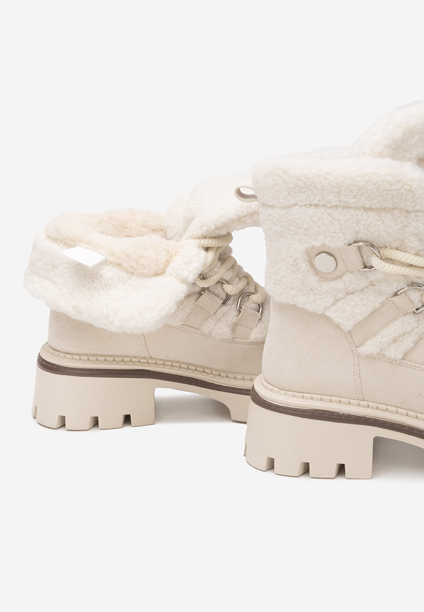 Béžové dámske zimné členkové čižmy Kalindra