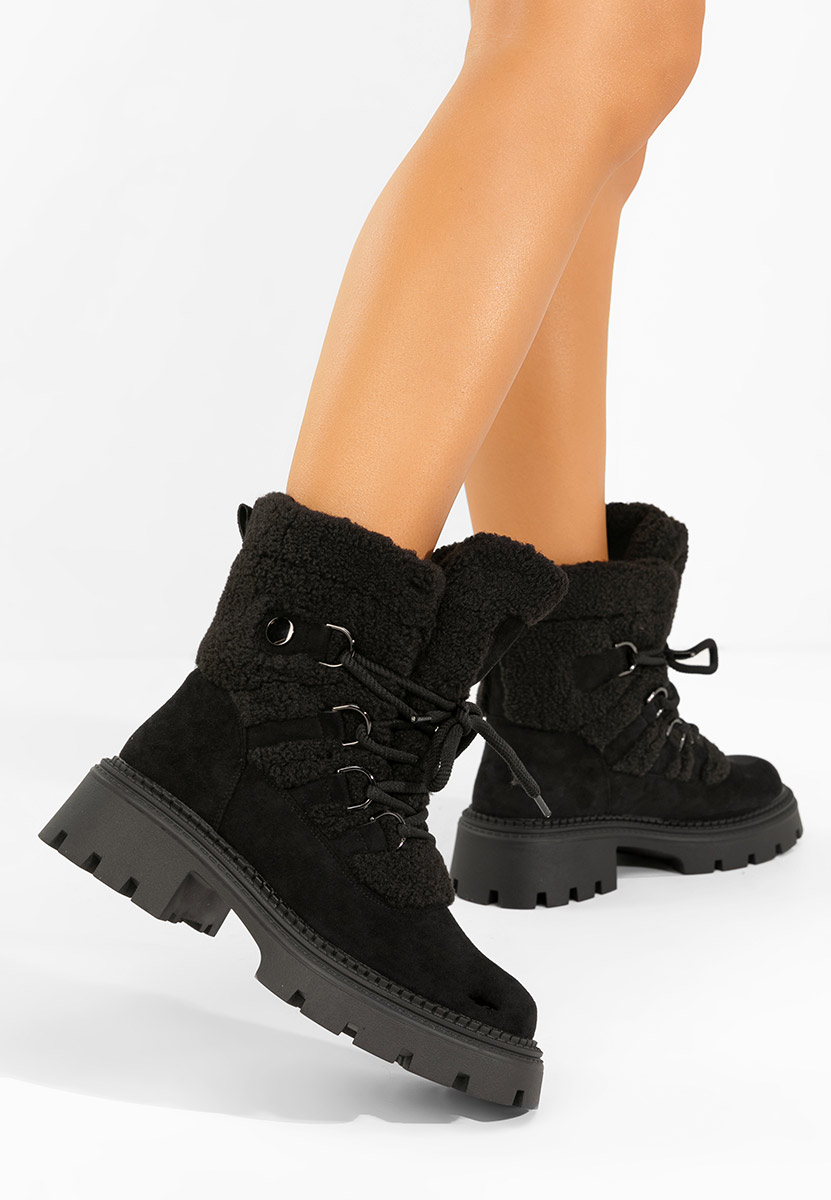 Čierne dámske zimné členkové čižmy Kalindra