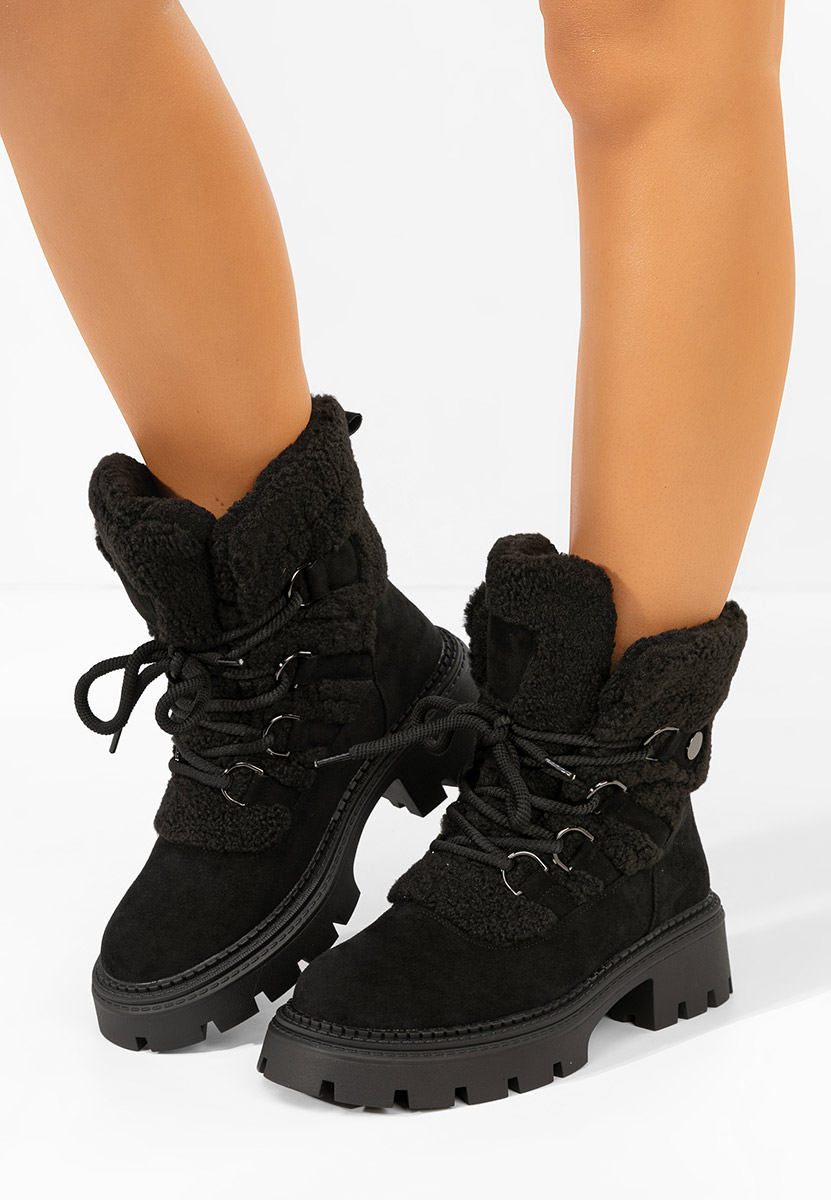 Čierne dámske zimné členkové čižmy Kalindra