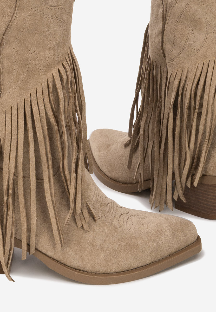 Khaki kovbojské čižmy Jalira