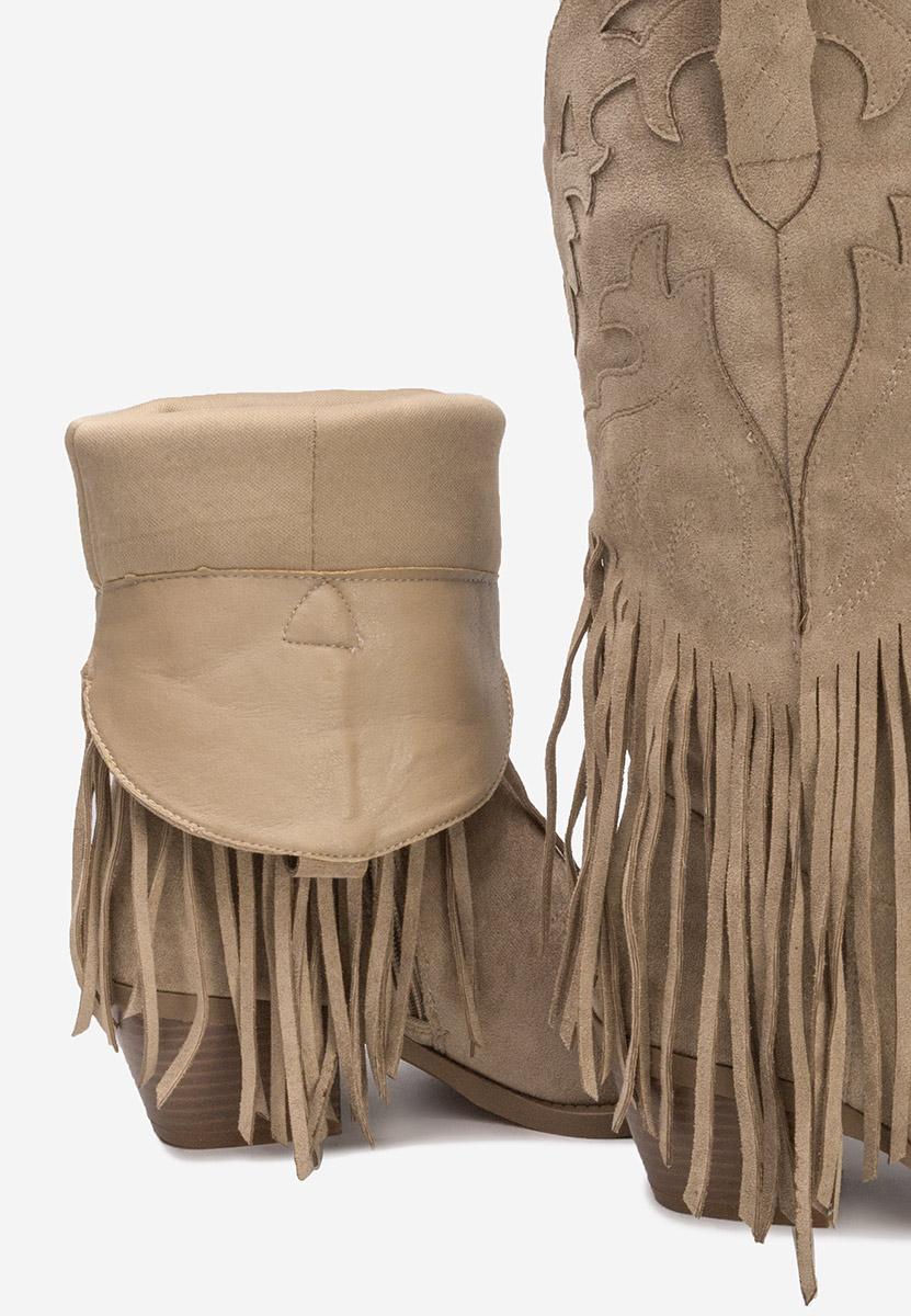 Khaki kovbojské čižmy Jalira