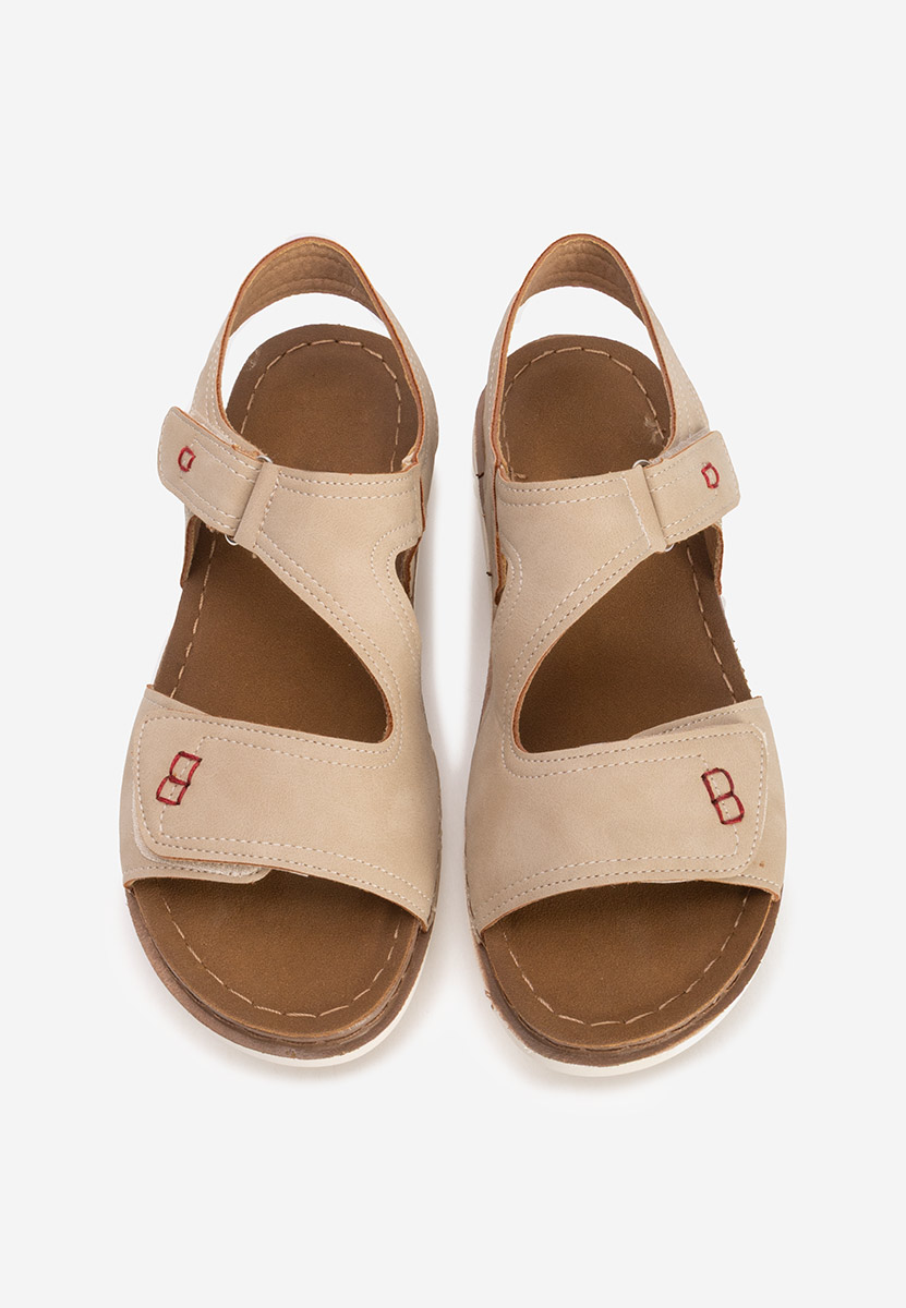 Béžové dámske nízke sandále Metina V2