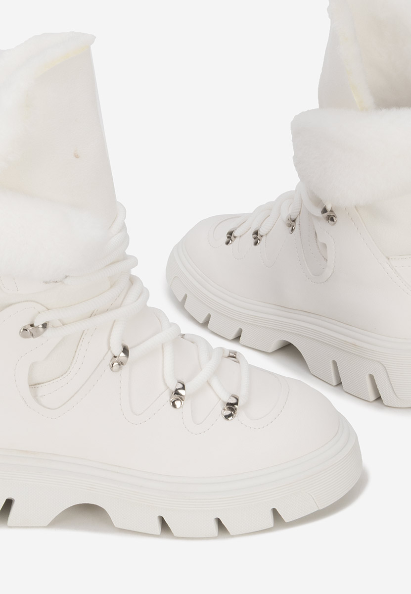 Biele dámske zimné členkové čižmy Celima