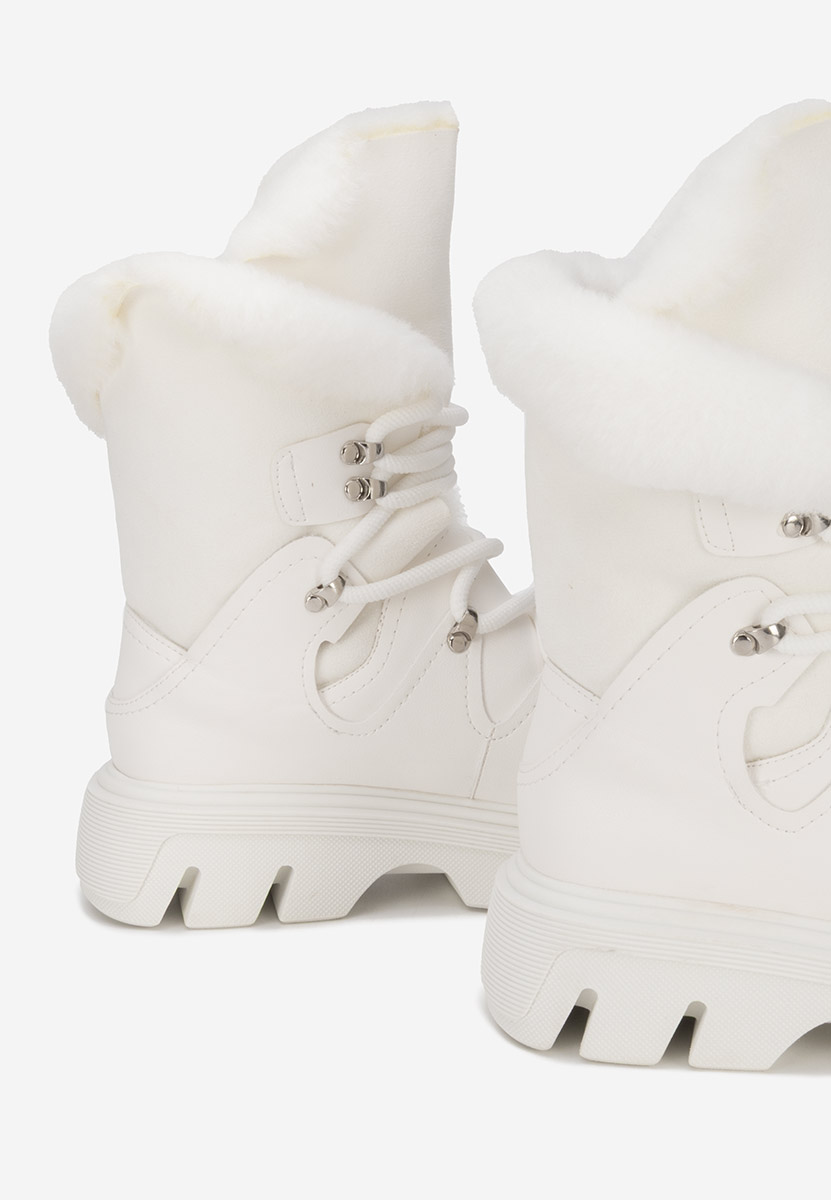 Biele dámske zimné členkové čižmy Celima