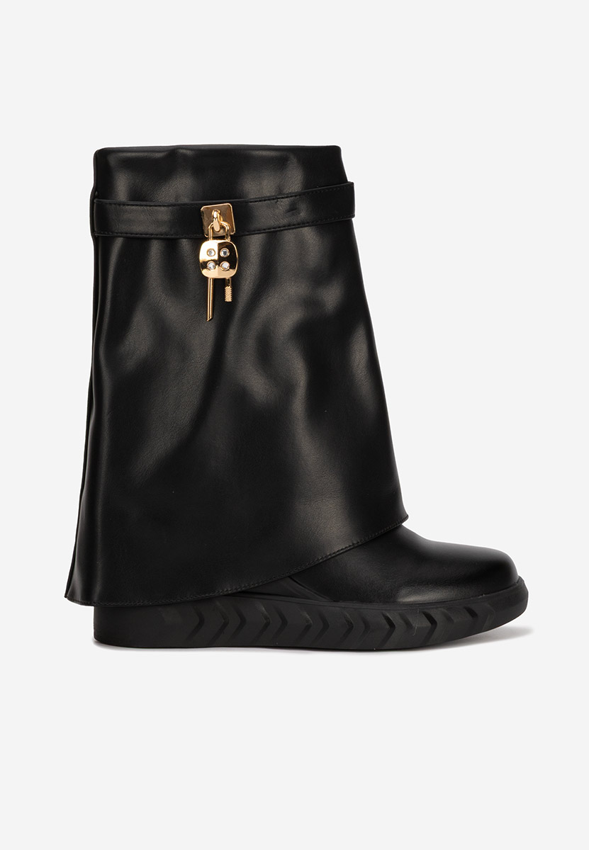 Čierne čižmy na platforme Serena